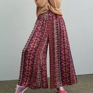 Anthropologie Aria Pleated Boho Wide Leg Pants  Sz XS